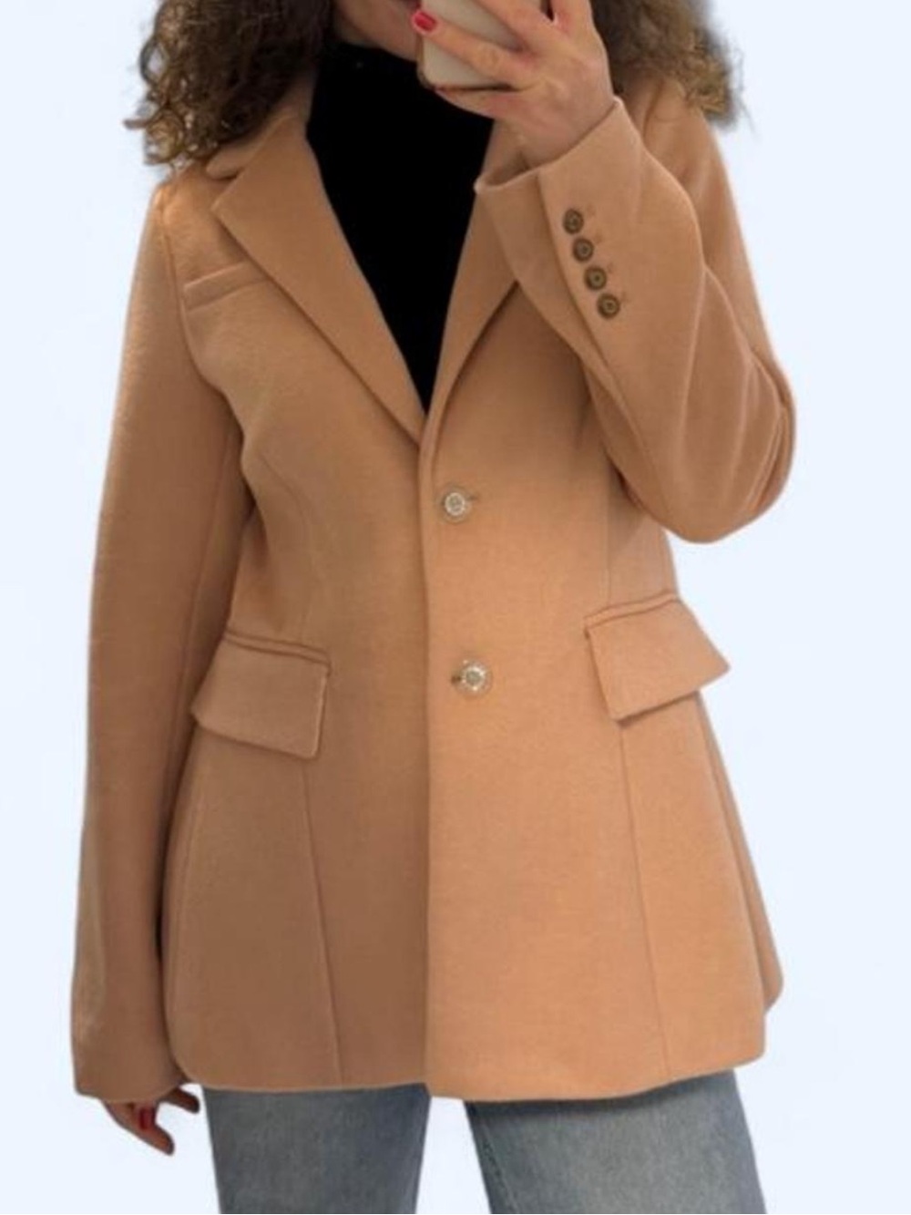 LoveShackFancy Camel Blazer in Light Tan